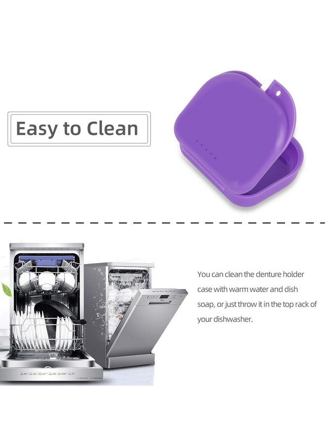 حافظة Annhua Slim Retainer مزودة بفتحات تهوية، حافظة بلاستيكية متينة لحماية الفم، حافظة حامل مثبت، حافظة محاذاة محمولة متوافقة مع واقي الليل وواقي الفم - أرجواني - Image 5