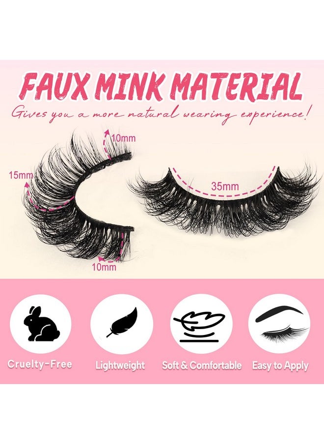 Ahrikiss Ahrikiss Russian Strip Lashes D Curl Fluffy False Eyelashes Wispy Natural Mink Lashes Look Like Extensions 10 Pairs Pack Fluffy 3D Volume Fake Lashes (D03)  - Image 4