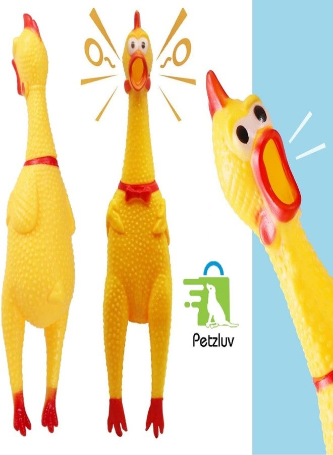 PETZLUV Dog Toys for Aggressive Chewers Large Medium Breed, Small Puppy Teething Chew Toys, Squawking Chicken Rubber Squeeze Squeaky Dog Toys - Multicolor - Image 3