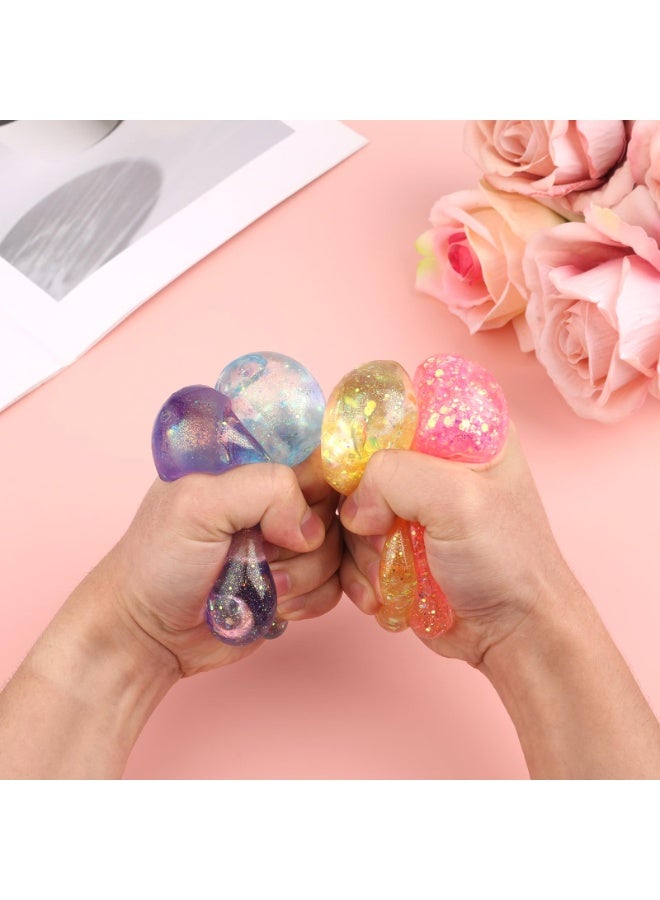 HaHaHai Ice Cube Stress Ball Sensory Toys Set, Party Favors Squeeze Kids Toys, Stress Relief Toy with Aurora Sequin, Anxiety Stress Relief Sensory Fidget Ball for Special Needs and Office(5 Pcs) - Image 4