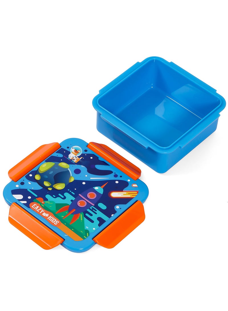 Eazy Kids صندوق غداء مصنوع من مواد خالية من BPA والفثالات، فضاء - أزرق، 650 مل - Image 5