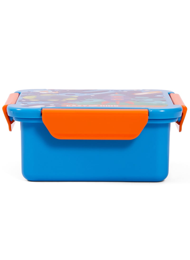 Eazy Kids صندوق غداء مصنوع من مواد خالية من BPA والفثالات، فضاء - أزرق، 650 مل - Image 3