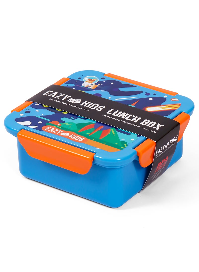 Eazy Kids صندوق غداء مصنوع من مواد خالية من BPA والفثالات، فضاء - أزرق، 650 مل - Image 2