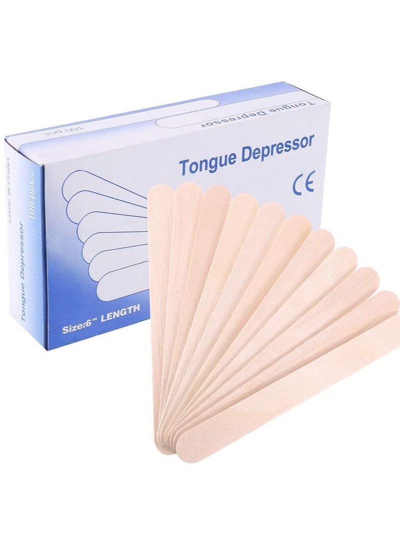 أوريتي ORiTi مخفض لسان خشبي، 100 قطعة، ملعقة شمع خشبية للاستخدام مرة واحدة، إكسسوارات تجميل خشبية - Image 1