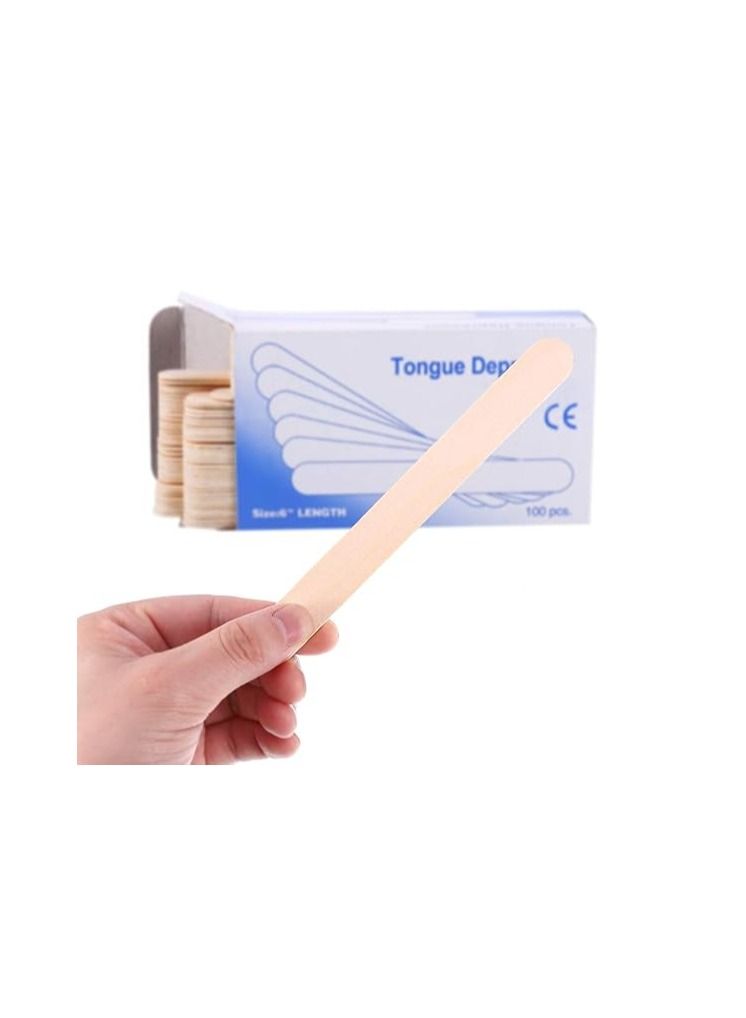 أوريتي ORiTi مخفض لسان خشبي، 100 قطعة، ملعقة شمع خشبية للاستخدام مرة واحدة، إكسسوارات تجميل خشبية - Image 4