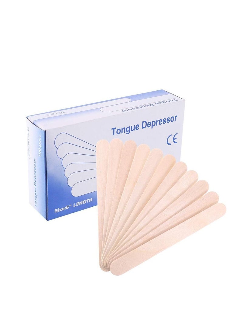 أوريتي ORiTi مخفض لسان خشبي، 100 قطعة، ملعقة شمع خشبية للاستخدام مرة واحدة، إكسسوارات تجميل خشبية - Image 2