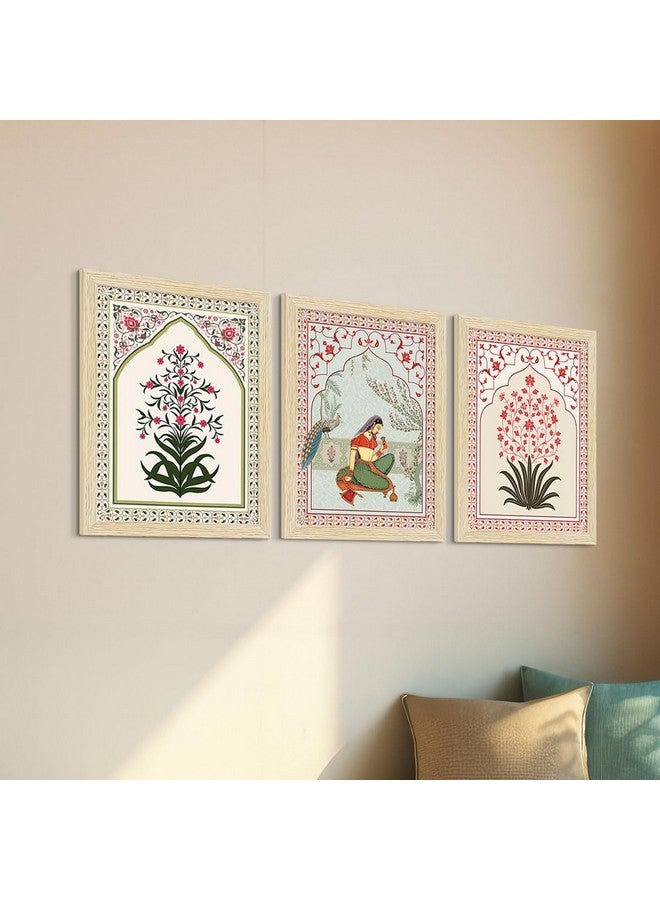 ArtX Paper Indian Rangmala Madhubani Art Paintings with Frame for Home Decor, Wall Painting for Living Room, Multicolor, Natural Wood Color Frames, Set of 6 - Image 5