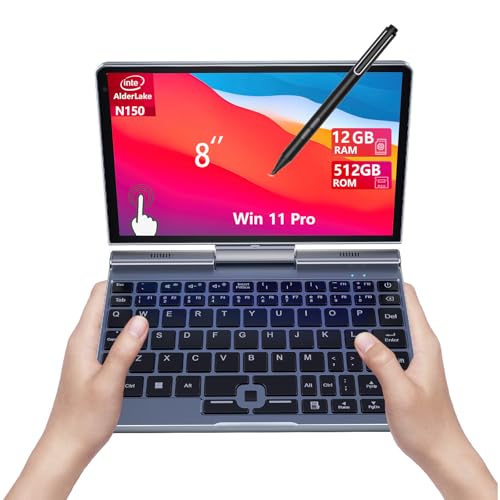 KOOFORWAY 8 Inch 2in1 Mini Laptop Tablet PCN150 Up to 36GHz 12GB LPDDR5 RAM 512GB SSD Win 11 Pro 1280800 Touchscreen WiFi 6 BT52 USBC HDMI Stylus Support Portable Notebook PC - Image 1
