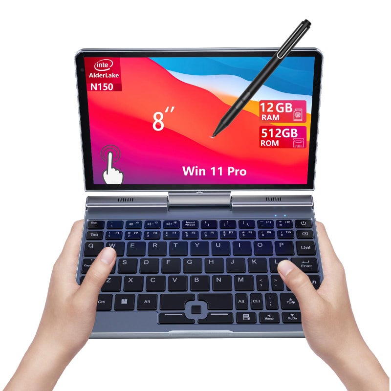 KOOFORWAY 8 Inch 2in1 Mini Laptop Tablet PCN150 Up to 36GHz 12GB LPDDR5 RAM 512GB SSD Win 11 Pro 1280800 Touchscreen WiFi 6 BT52 USBC HDMI Stylus Support Portable Notebook PC - Image 2