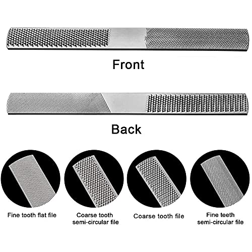 Hatonseyan Wood Rasp File 4 Way Hand File and Round Rasp, Half Round Flat & Needle Files Wood Rasp Set for Sharping Wood and Metal Tools - Image 2