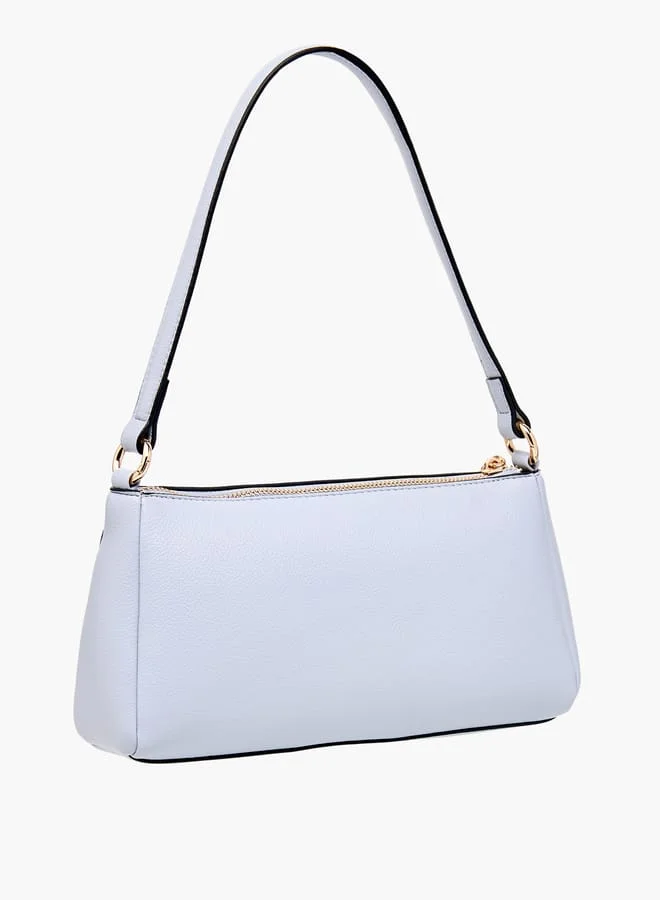 سيليست Solid Shoulder Bag with Zip Closure and Adjustable Handle