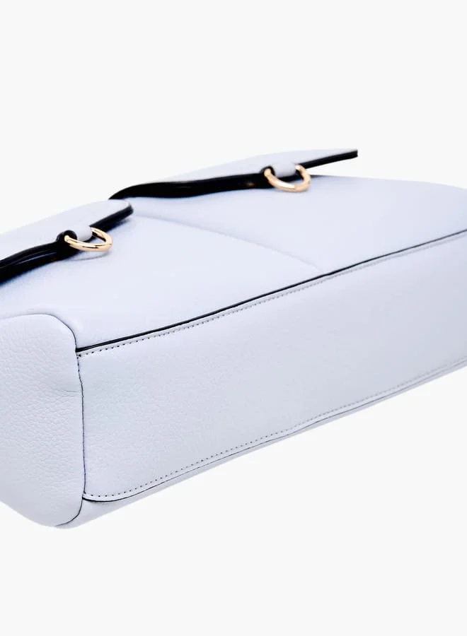 سيليست Solid Shoulder Bag with Zip Closure and Adjustable Handle