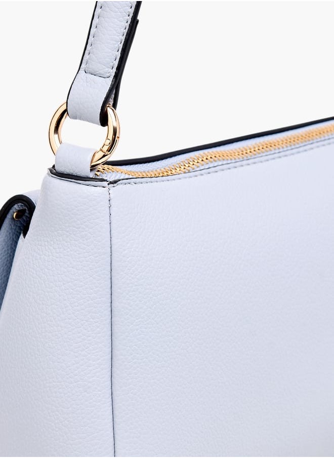 Celeste Solid Shoulder Bag with Zip Closure and Adjustable Handle  - Image 5