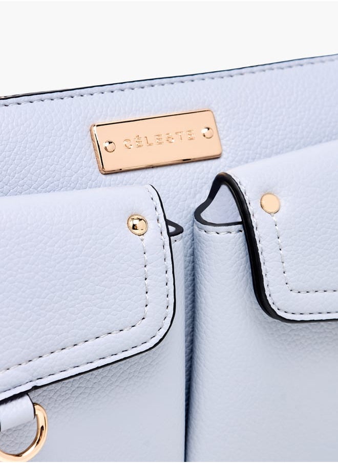 Celeste Solid Shoulder Bag with Zip Closure and Adjustable Handle  - Image 4