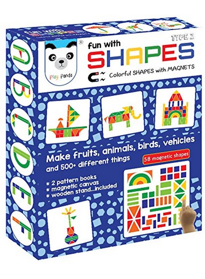 Play Panda Fun Magnetic Shapes (Senior) : Type 2 with 58 Magnetic Shapes, 200 Pattern Book, Magnetic Board and Display Stand - Image 1