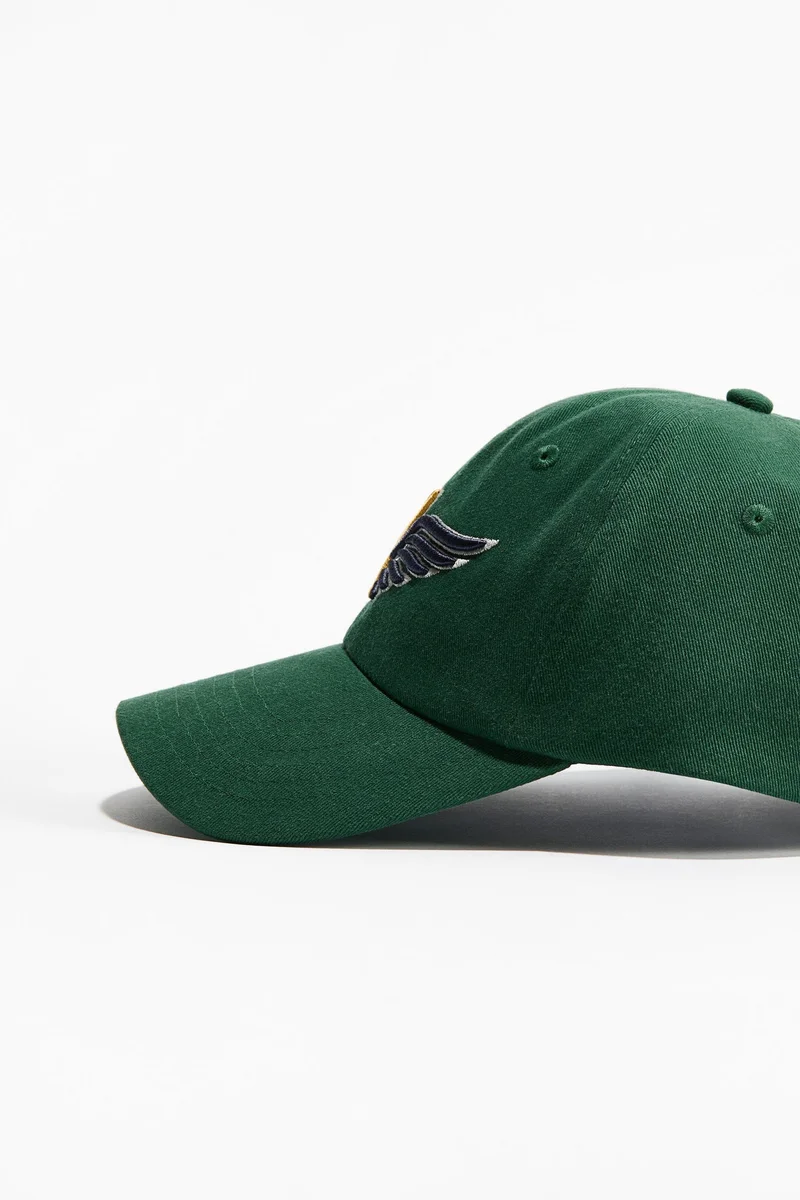 اتش اند ام قبعة من قماش قطني