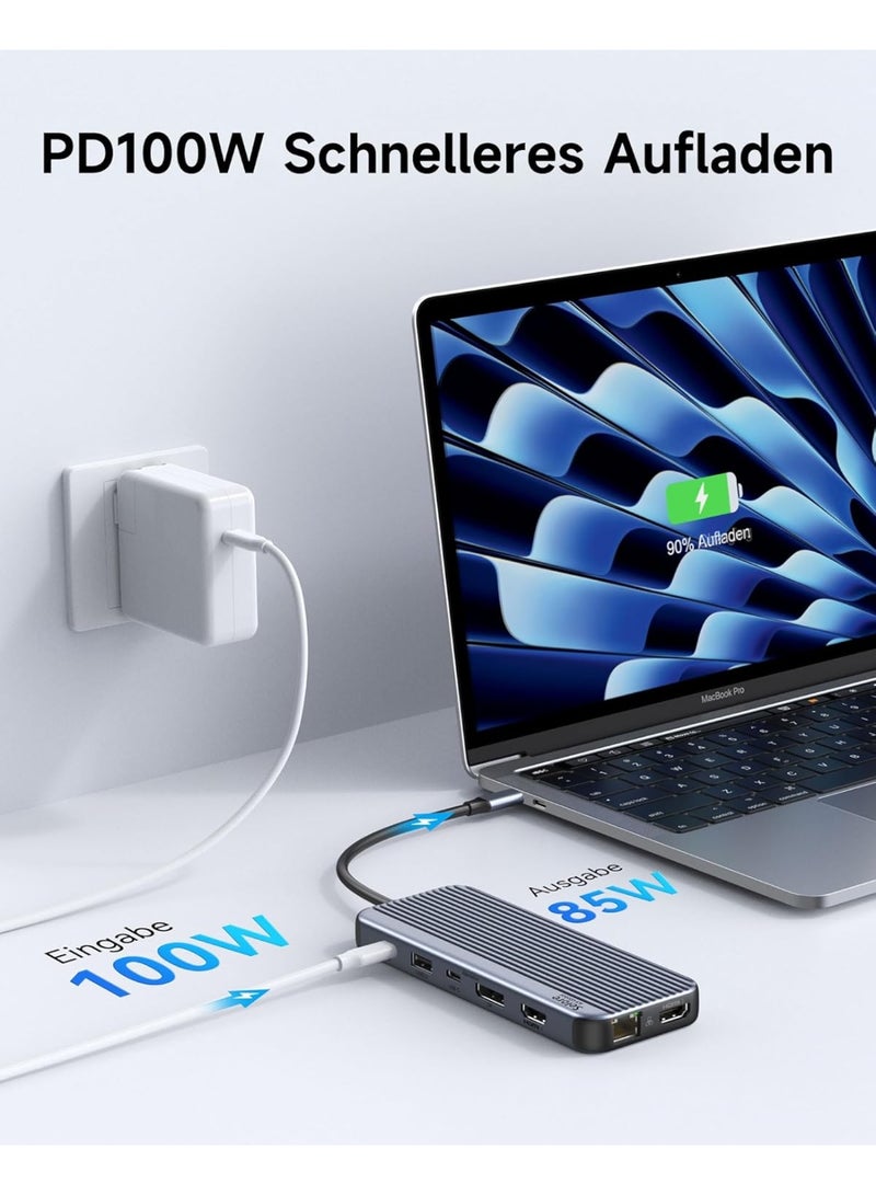 Selore&S-Global Docking Station USB C Dual HDMI, 13 in 1 Video USB C Dock Triple Display with 2 HDMI, 4K DP/USB C (Type-C), 10G USB A/C 3.1, 100W PD, RJ45, SD/TF, 3.5 mm Audio/Mic for HP Dell - Image 4