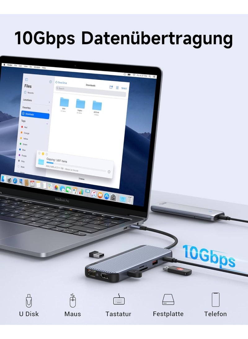 Selore&S-Global Docking Station USB C Dual HDMI, 13 in 1 Video USB C Dock Triple Display with 2 HDMI, 4K DP/USB C (Type-C), 10G USB A/C 3.1, 100W PD, RJ45, SD/TF, 3.5 mm Audio/Mic for HP Dell - Image 2