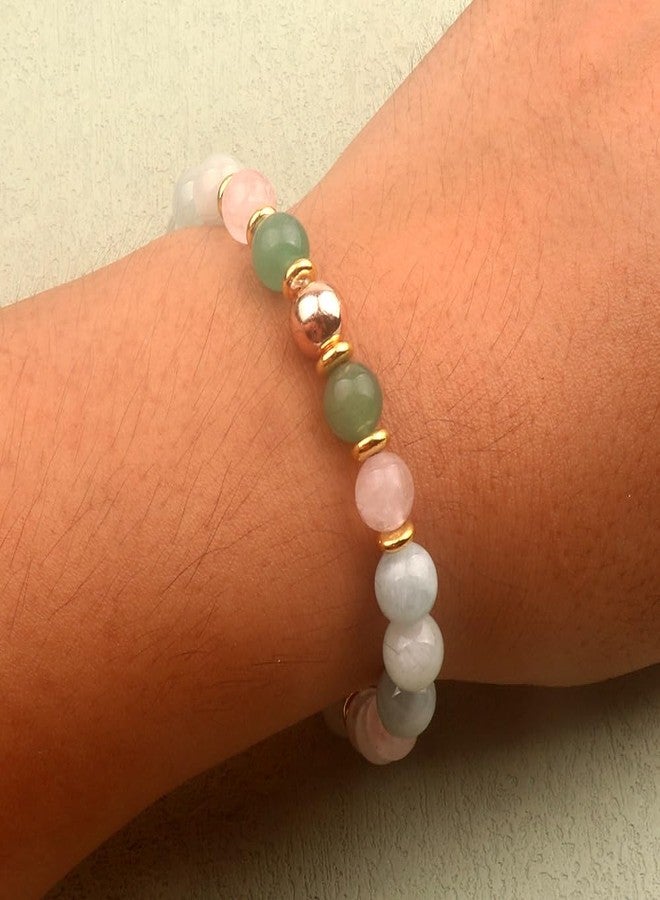 KSQS Healing Stone Bead Bracelet for Women, Natural Gemstones Balance Protection Bracelet, Spiritual Crystal Beads Bracelet Anxiety Relief with Meaning Card, Adjustable/One-size-fits-most, Stone, - Image 5