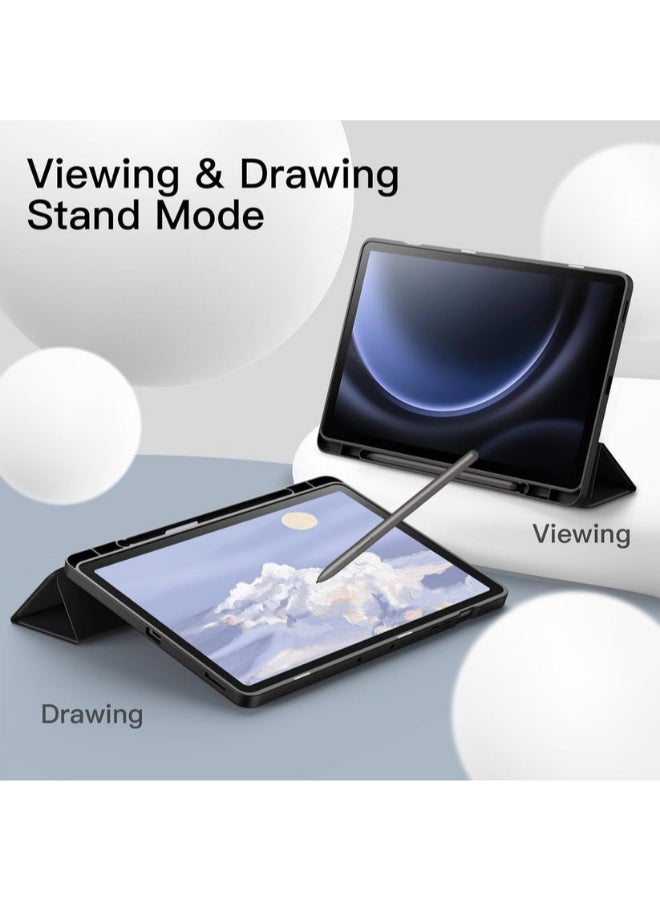 PROTECT Protective Tablet Cover for Samsung Tab S10 Ultra | Trifold Stand, Auto Wake/Sleep, Silicone, Pencil Slot, Black – Model: PSTS10UBLK - Image 5