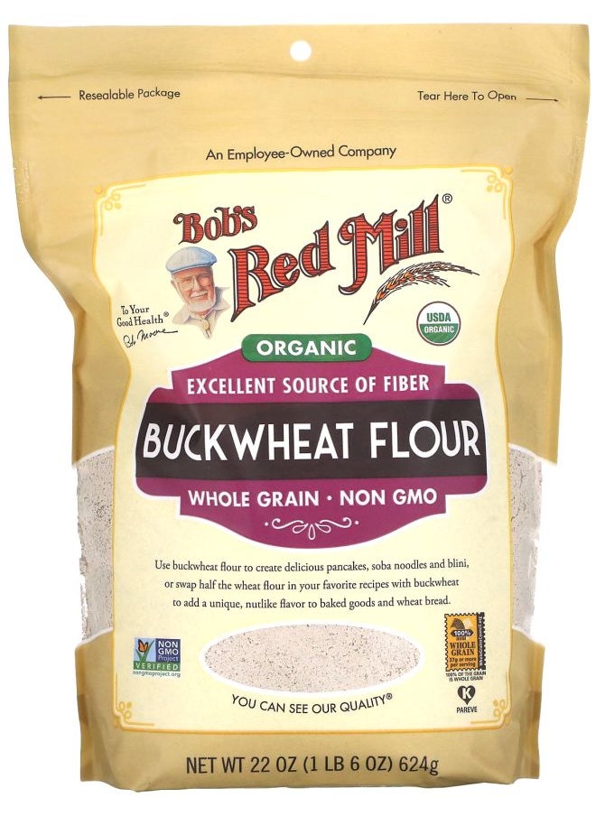 Bob's Red Mill - Organic Buckwheat Flour Whole Grain 22 oz (624 g) - Image 1