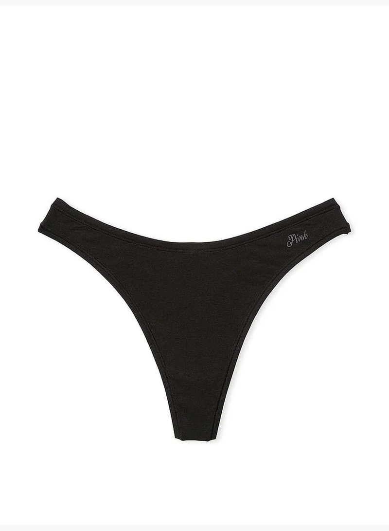 PINK Cotton High-Leg Thong Panty
