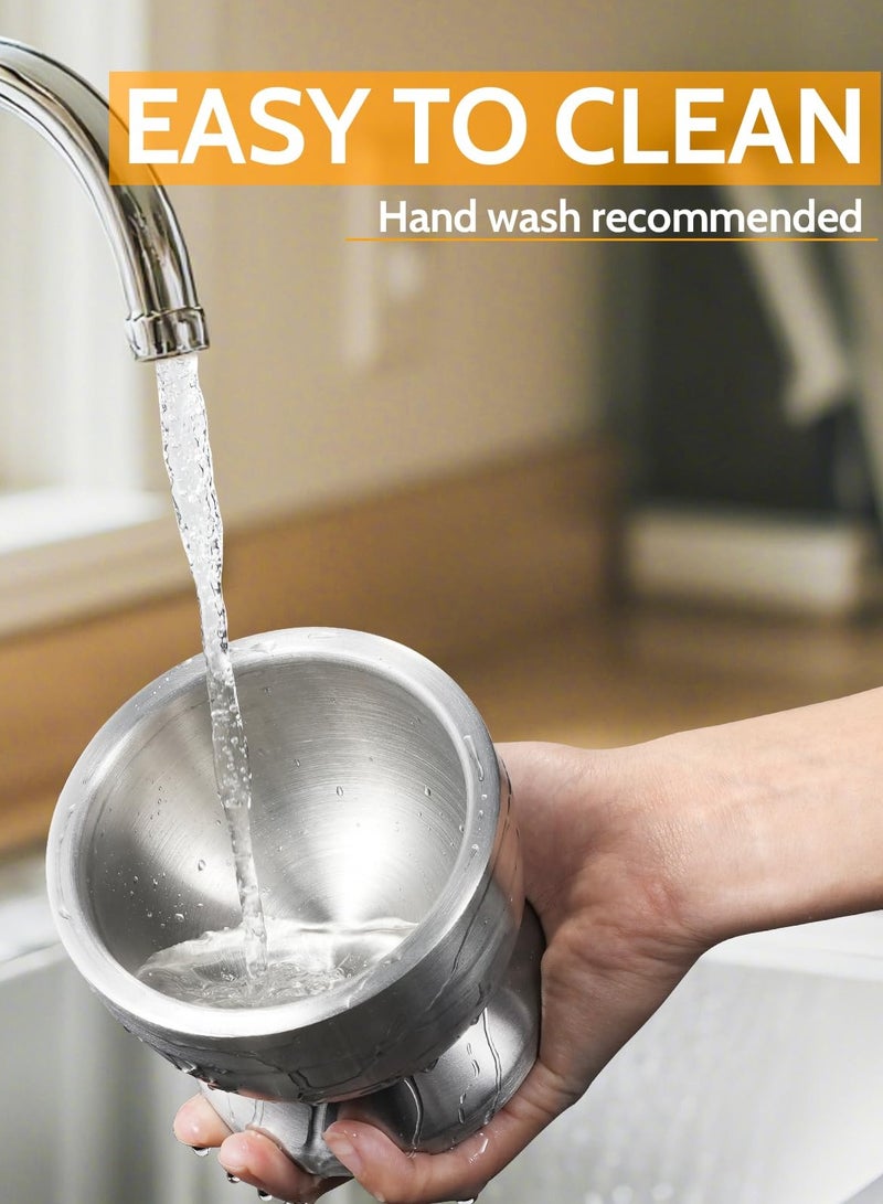 Mortar and pestle setStainless steel mortar and pestle bowl and pestle with lid and non-slip base, food-safe - Image 3