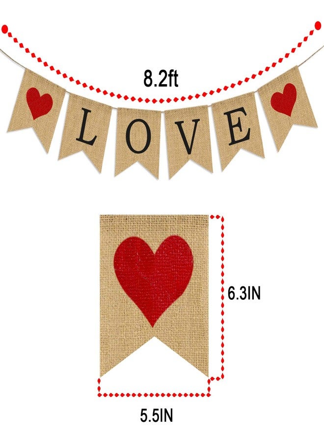 Partyprops LOVE Burlap Banner | Valentines Day Decorations | Valentines Garland | Valentine Photo Props | Engagement Banner Decorations | Wedding Banner Decorations | Anniversary Banner Decorations - Image 3