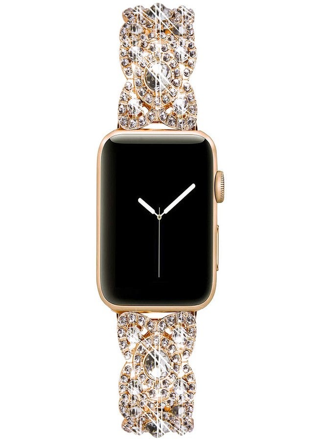 VIQIV Bling Bands for Compatible with Apple Watch 38mm 40mm 41mm 42mm(Series 10) Iwatch Series 11 10 9 8 7 6 5 4 3 2 SE SE2, Diamond Rhinestone Stainless Steel Metal Bracelet Wristband Strap for Women - Image 3