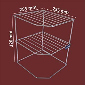 Levon Sturdy Stainless Steel Corner Shelf Rack for Plates, Bowls & Cups in Kitchen - Size (255 x 255 x 320 mm) - Image 5