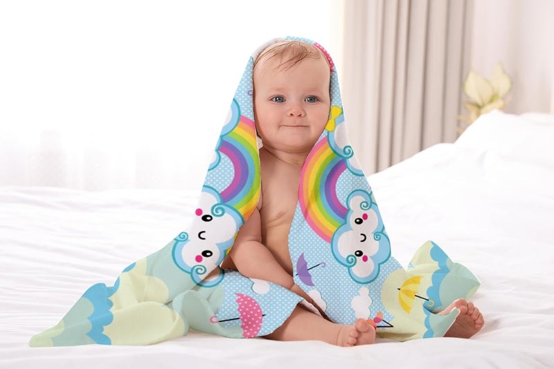 NEW COMERS® 100% Cotton Muslin 4 Layered Baby Bath Towel for New Born, Quick Absorbent, Wash Cloth Premium Soft Towels for Kids-Toddlers-Infants-Babies- 65X110 cm- TWL_04 - Image 2