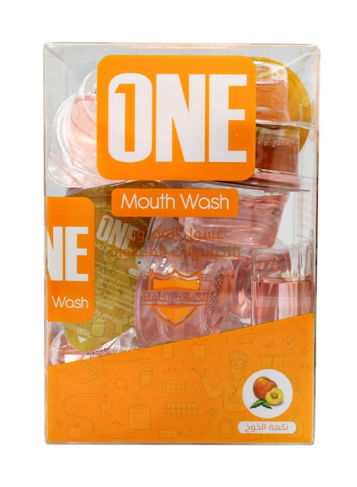 وان ون غسول فم كبسولات متطورة بنكهة الخوخ