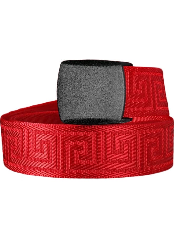 Tactical Bird (Han Pattern) Zodiac Year Red Waist Belt Snake Year Snake Male And Female Red Canvas Leather Belt Nylon Braided Red Belt - Image 3