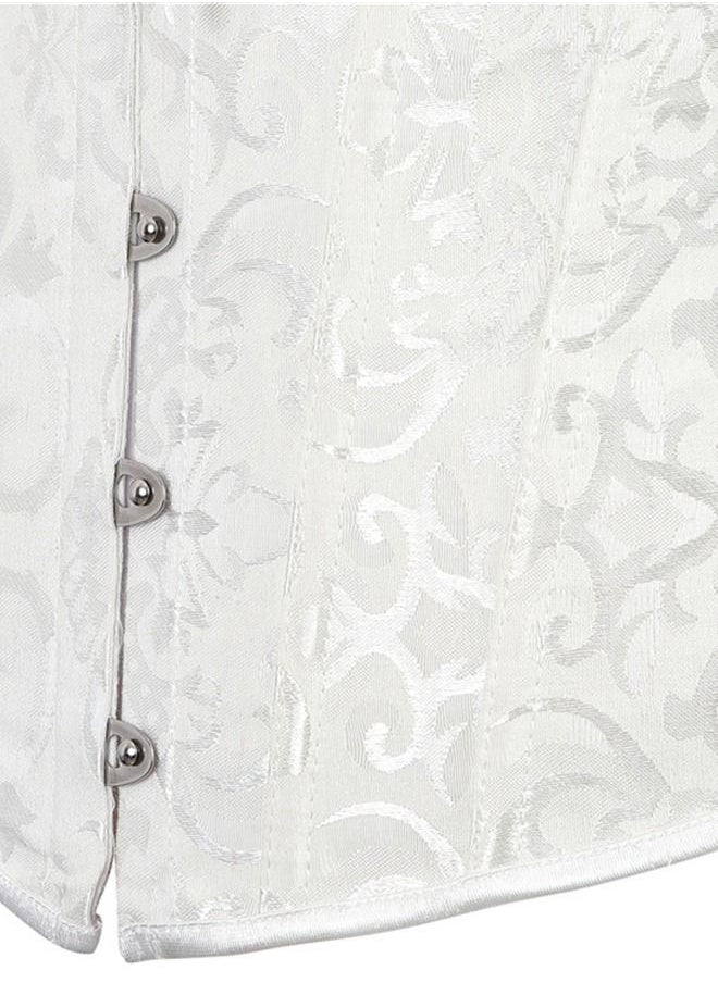 Loquat Jacquard Lace Shoulder Strap Court Corset White  - Image 2