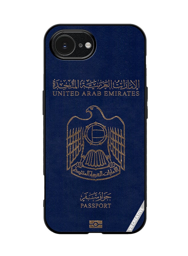 Protective Case Cover For Apple iPhone 16e Uae Passport Design Multicolour