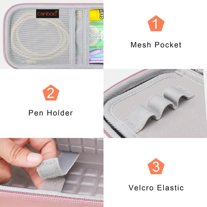 Canboc Carrying Case for Texas Instruments TI-30XS/ TI-36X Pro MultiView Scientific Calculator, Mesh Bag fit Cable, Batteries, Pens and Other Accessories, Rose Gold (Case Only) - Image 5