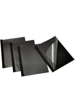 RAYSON Tbc425Bk Thermal Binding Covers 3 16 Inch Black Letter Size Holds 38 Sheets 25 Pack  - Image 1