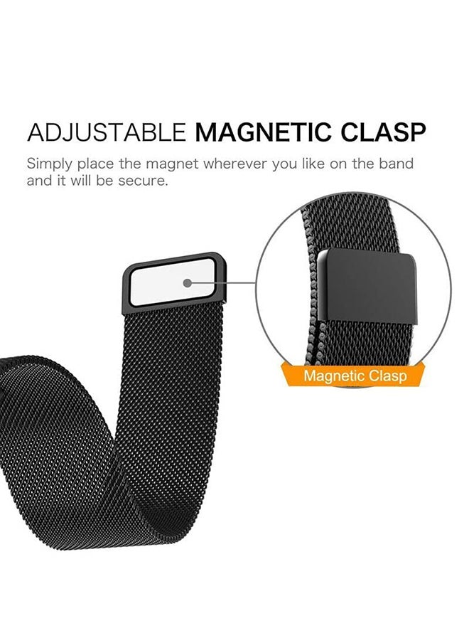 O Ozone - Milanese Loop Strap For Apple Watch Series 10 9 8 7 6 5 4 SE 38mm 40mm 41mm 42mm Stainless Steel Double Mesh Band- Silver & Black - Image 1