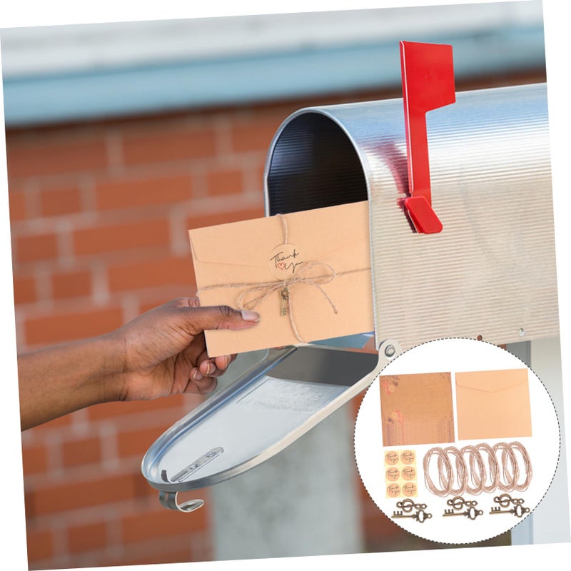 3 Sets Kraft Paper Envelopes Writing Paper Stickers For Handwritten Letters Scrapbooking - Image 4