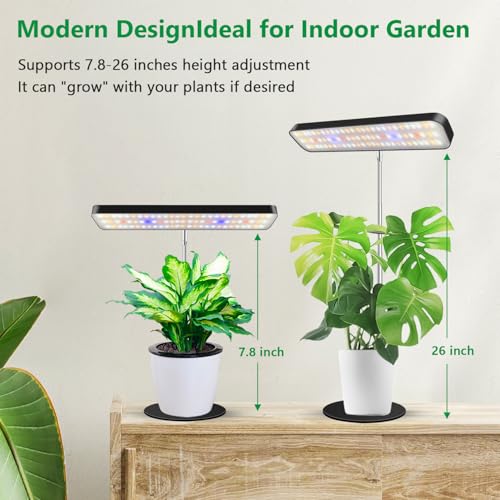 Aumtrly Grow Light, Full Spectrum Desktop Plant Lights for Indoor Growing Seedling 2 Pack, Large Area Lighting LED Grow Lamp with Base, Height Adjustable 26 Inch Black with 6/12/16H Timer - Image 5