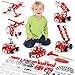 PANPAPA Building Fire Truck Set For Boys Age 812Stem Assembly Metal 3d Puzzle Fire Engine Model Car Building Kit Construction ToysParentChild Interaction Gifts Erector Sets For Kids 816 Red303pcs - Image 2