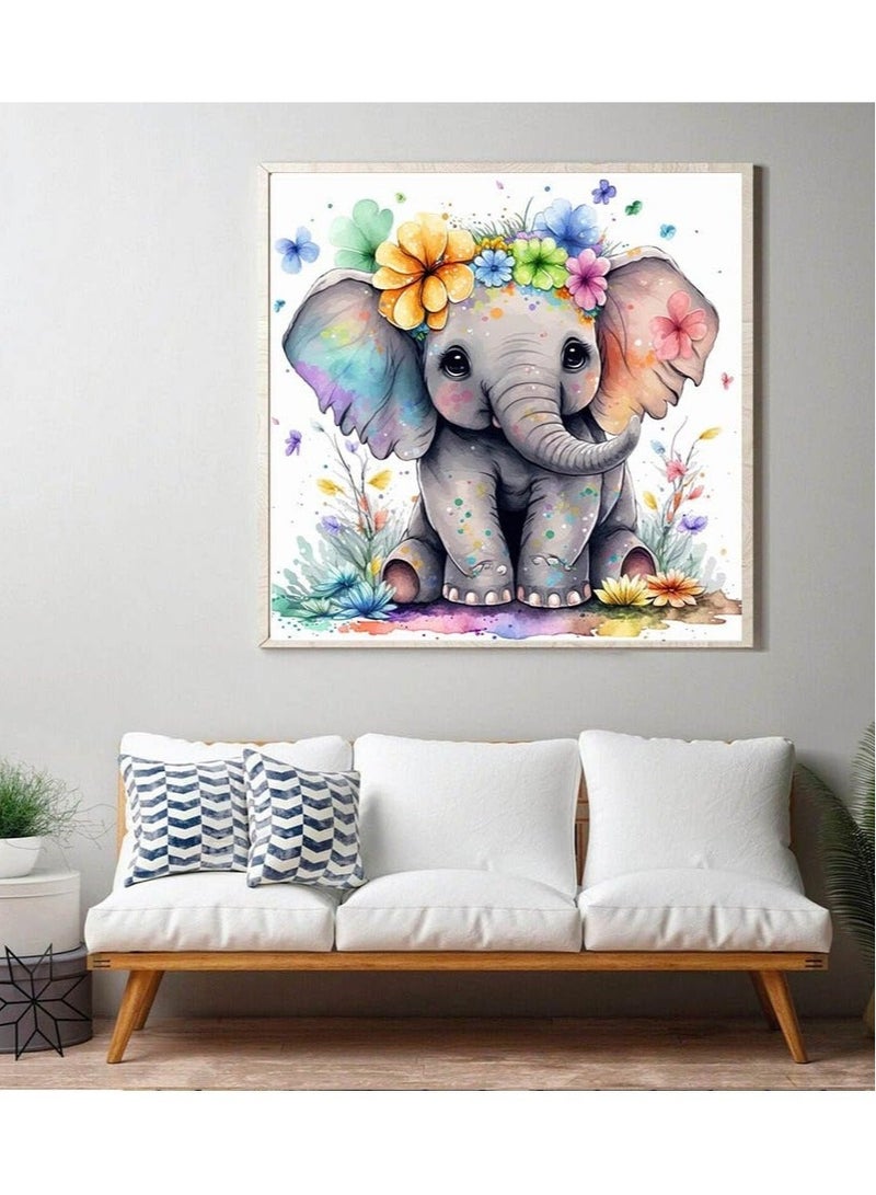 كابتن تيك Diamond Painting Kits for Adults for Beginners 14x15.7inch Kawaii Elephant DIY 5D Diamond Art Kits Full Drill Diamond Dots Paintings with Diamonds Gem Arts Crafts for Home Wall Decor Gifts - Image 2