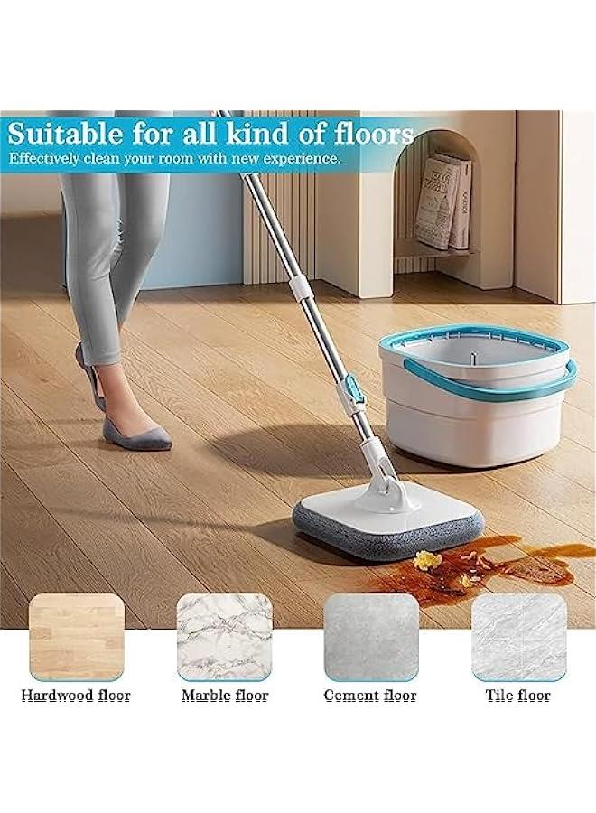 MIXDE Spin Mop and Bucket Set with Self Separation Dirty and Clean Water System, Self Wringing 360° Rotating Square Mop-Head for Hardwood Tile Marble Floors - Image 5
