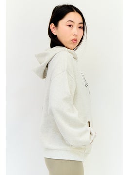 Reebok Women Sportswear Fit Outdoor Hooded Sweatshirt, Light Grey  - Image 3