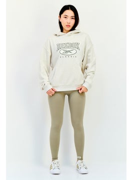 Reebok Women Sportswear Fit Outdoor Hooded Sweatshirt, Light Grey  - Image 4