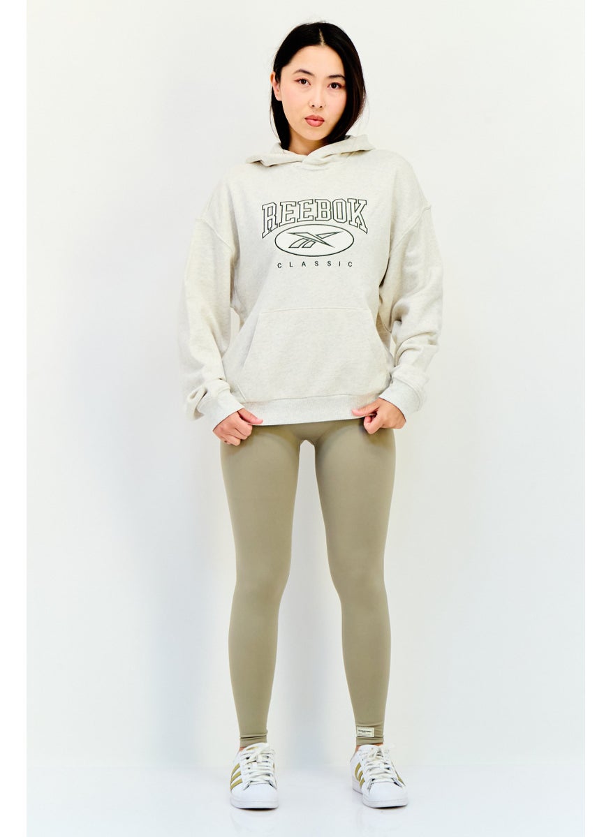 Reebok Women Sportswear Fit Outdoor Hooded Sweatshirt, Light Grey  - Image 4