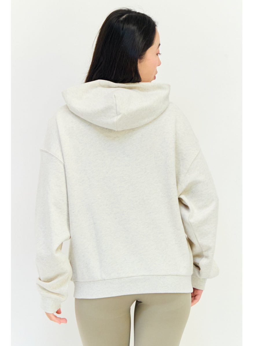 Reebok Women Sportswear Fit Outdoor Hooded Sweatshirt, Light Grey  - Image 2