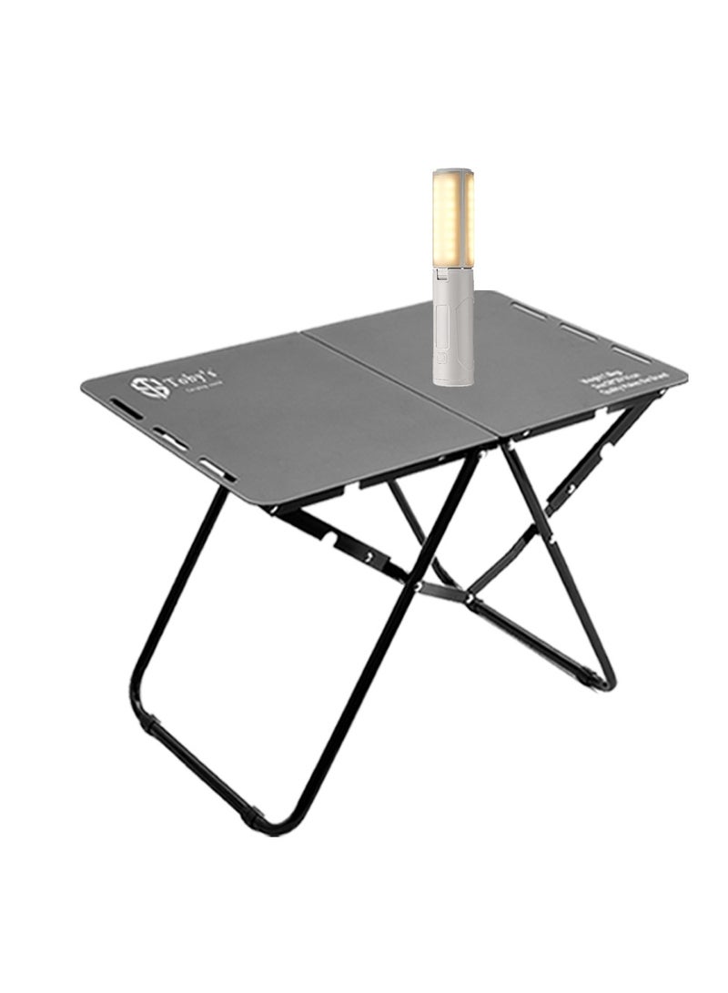 Toby's Tobyâ€™S Lightweight Aluminum Foldable Camping Table With Storage Bag + 3500Mah Rechargeable Camping Lantern With 3 Modes, Waterproof Design, And Power Bank Function - Image 1