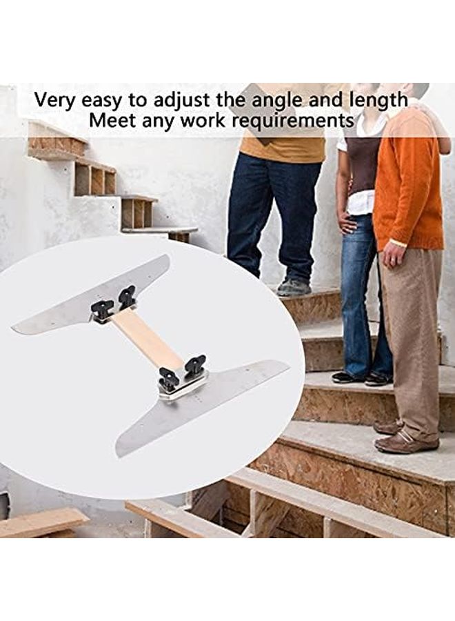 Stair Tread Template Set 8 14in Steps with Aluminum Clamp Plates for Woodworking - Image 4