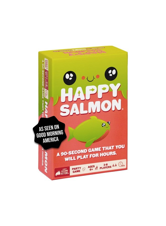 Exploding Kittens LLC Happy Salmon by Exploding Kittens - 3-8 Players - Ages 6+ - 90 Second Rounds - Easy to Learn Quick Matching Card Game - Ideal for Party, Family Game Night, Kid and Adult  - Image 1